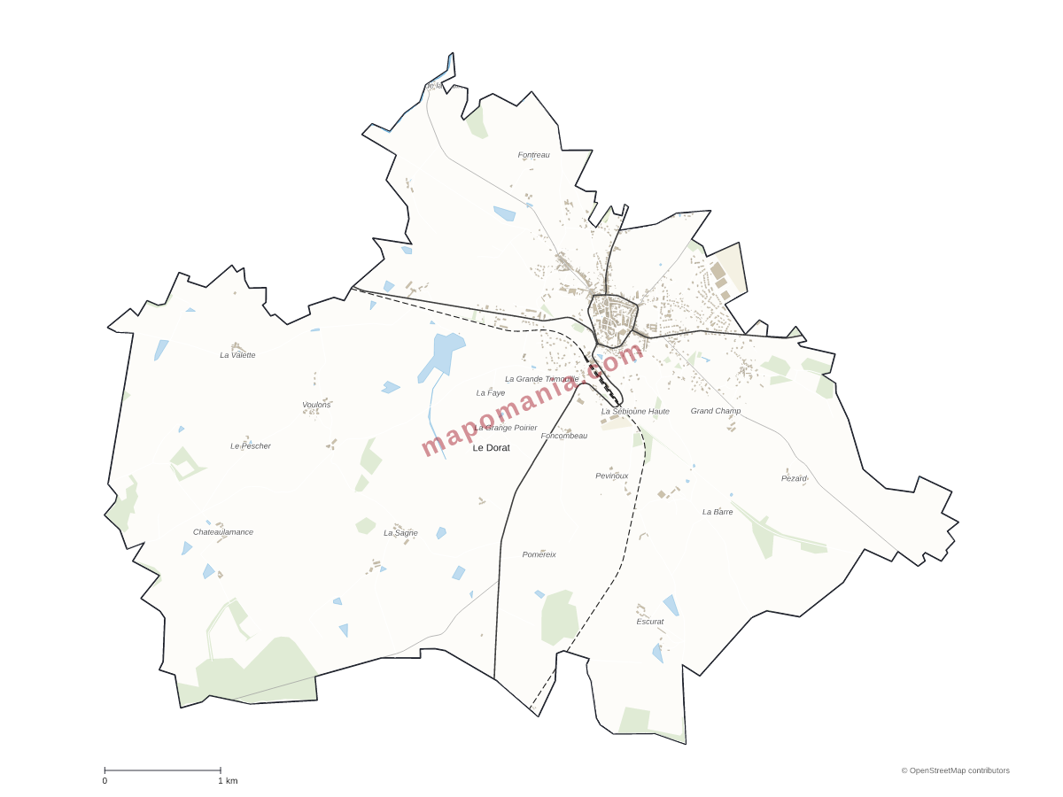 Carte de Le Dorat à personnaliser
