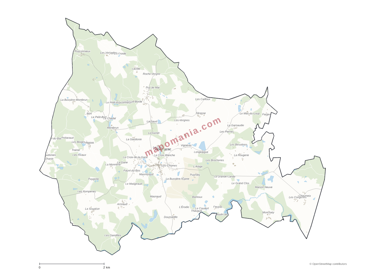 Carte de Dournazac à personnaliser