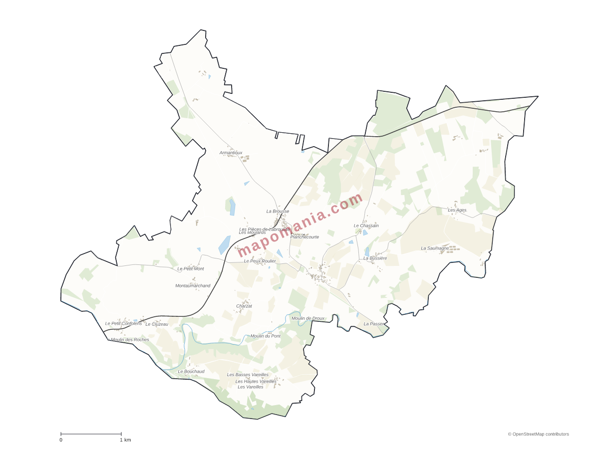 Carte de Droux à personnaliser