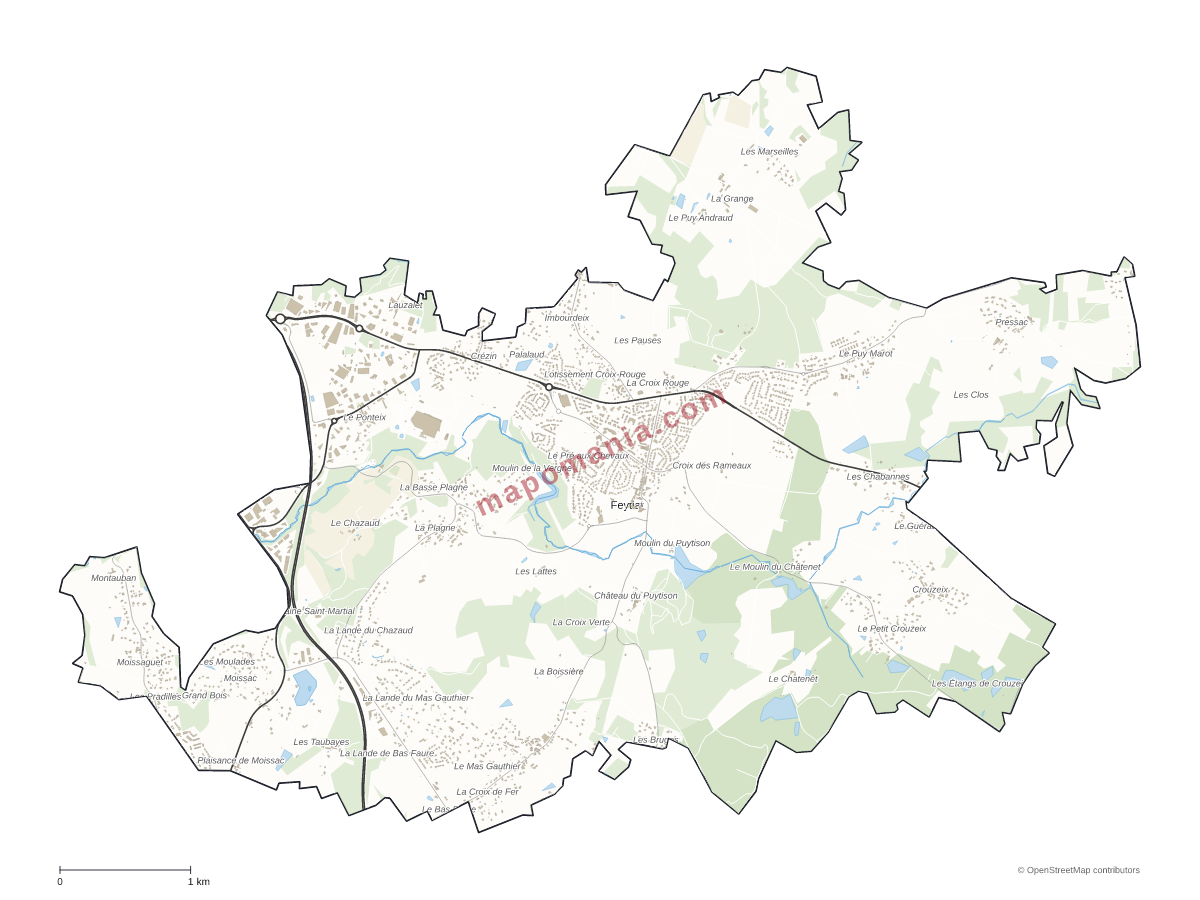 Carte de Feytiat à personnaliser