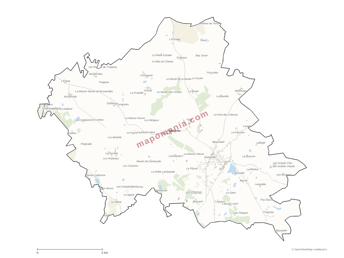 Carte de Flavignac à personnaliser