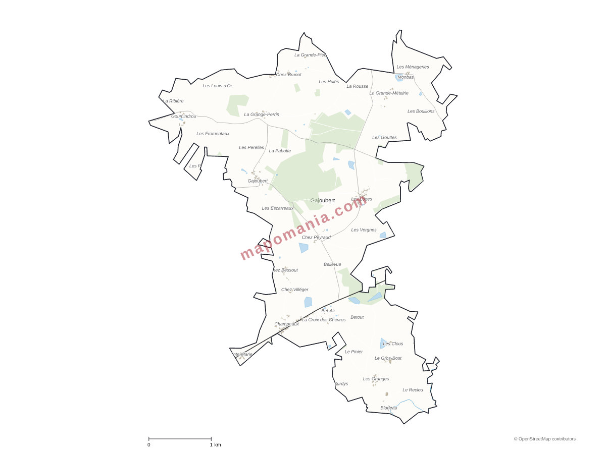 Carte de Gajoubert à personnaliser