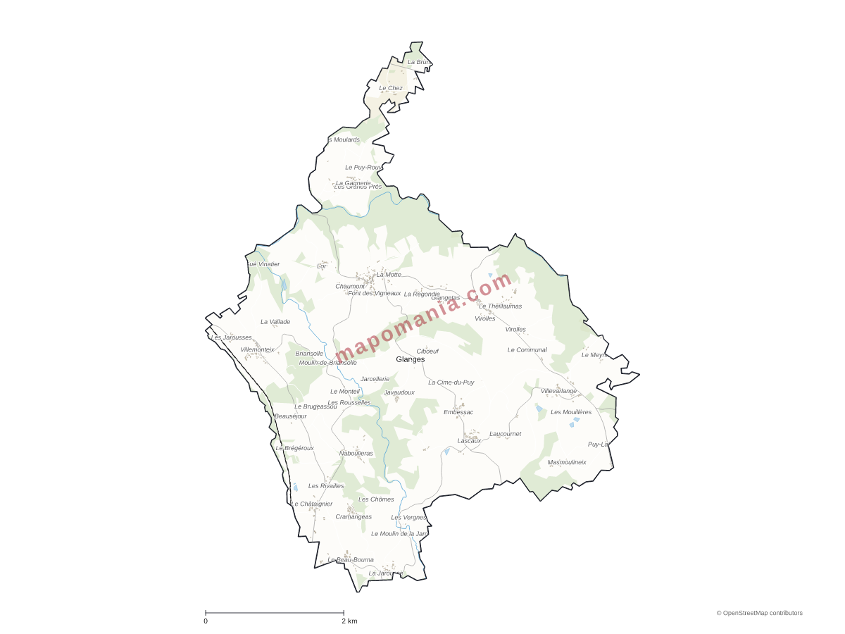 Carte de Glanges à personnaliser