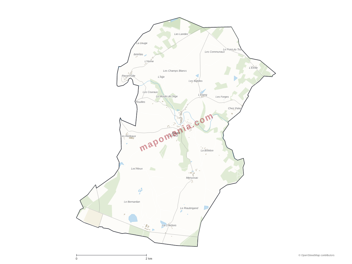 Carte de Jouac à personnaliser