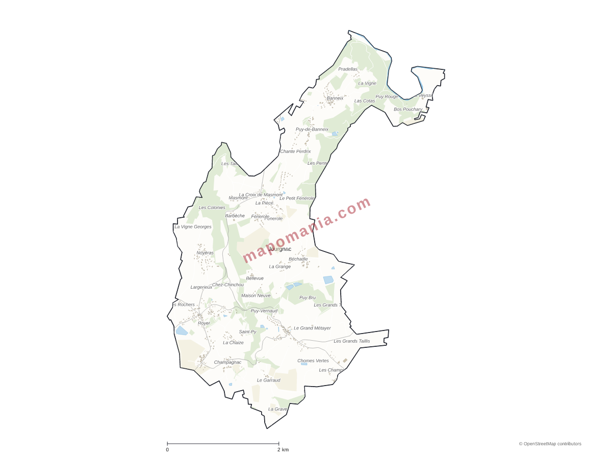 Carte de Jourgnac à personnaliser