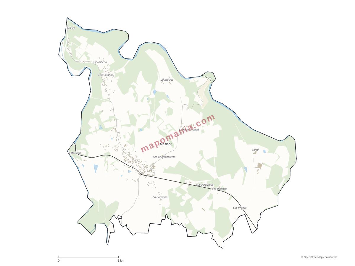 Carte de Masléon à personnaliser