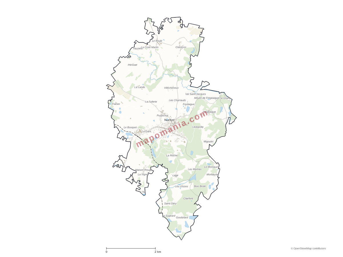 Carte de Nantiat à personnaliser