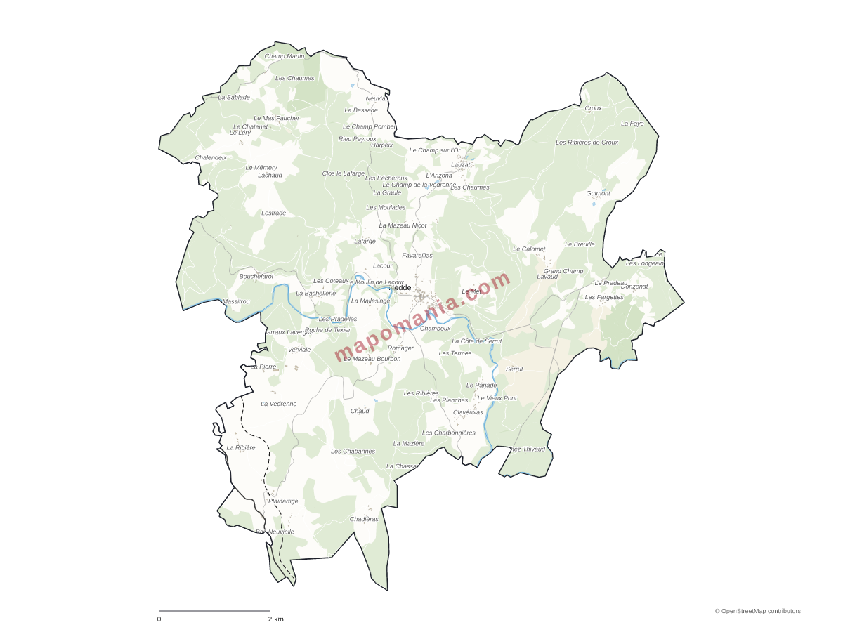 Carte de Nedde à personnaliser