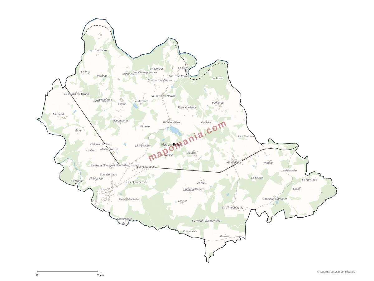 Carte de Neuvic-Entier à personnaliser