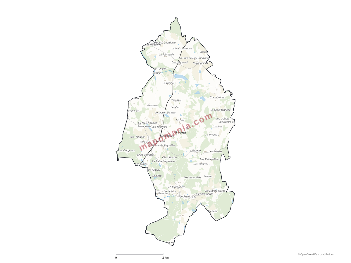 Carte de Pageas à personnaliser