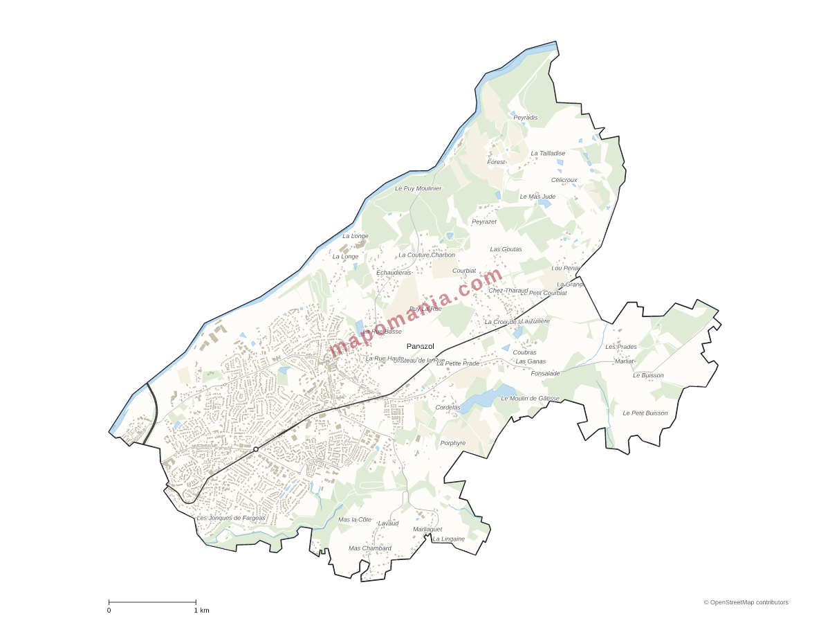 Carte de Panazol à personnaliser