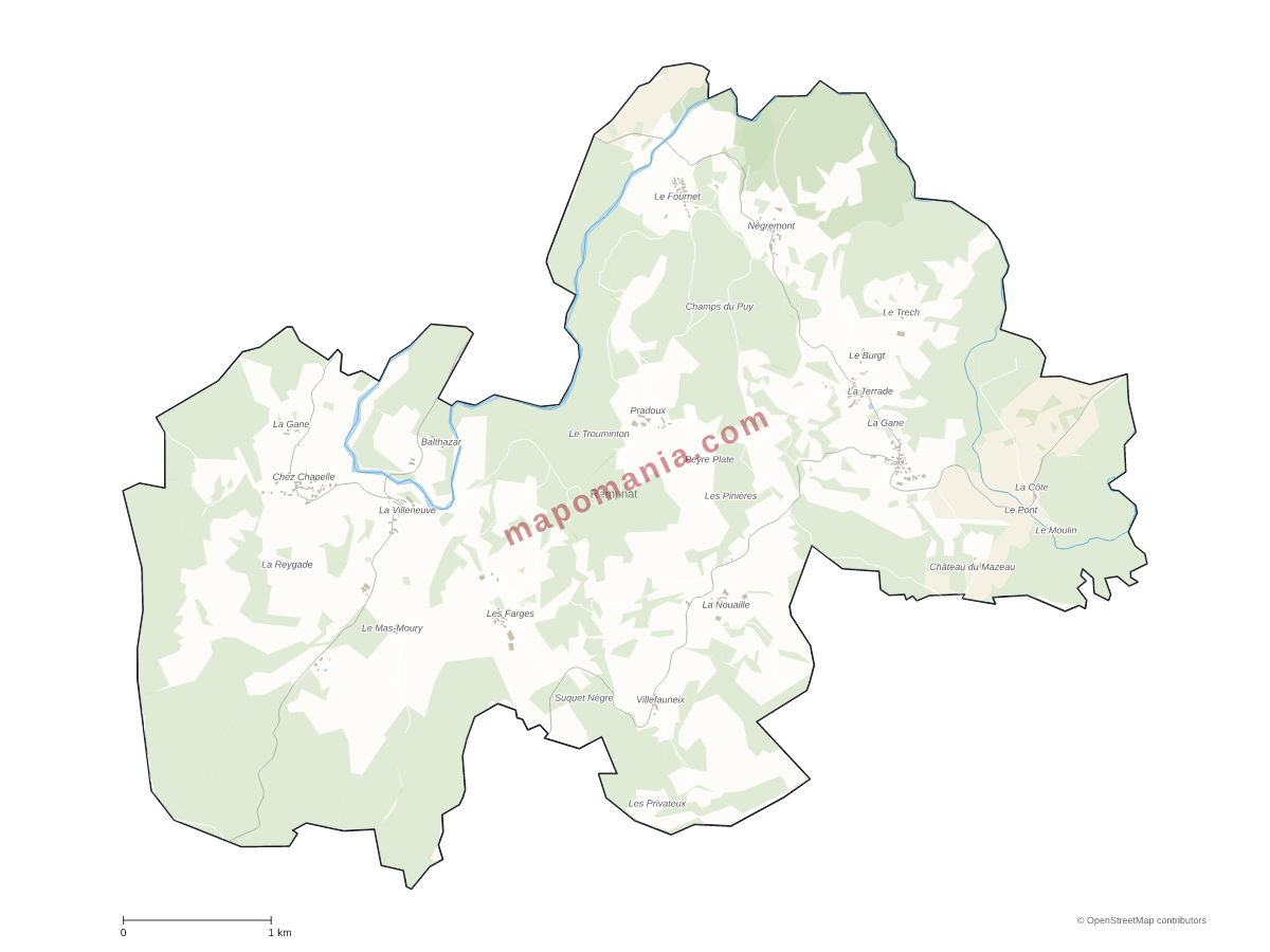 Carte de Rempnat à personnaliser