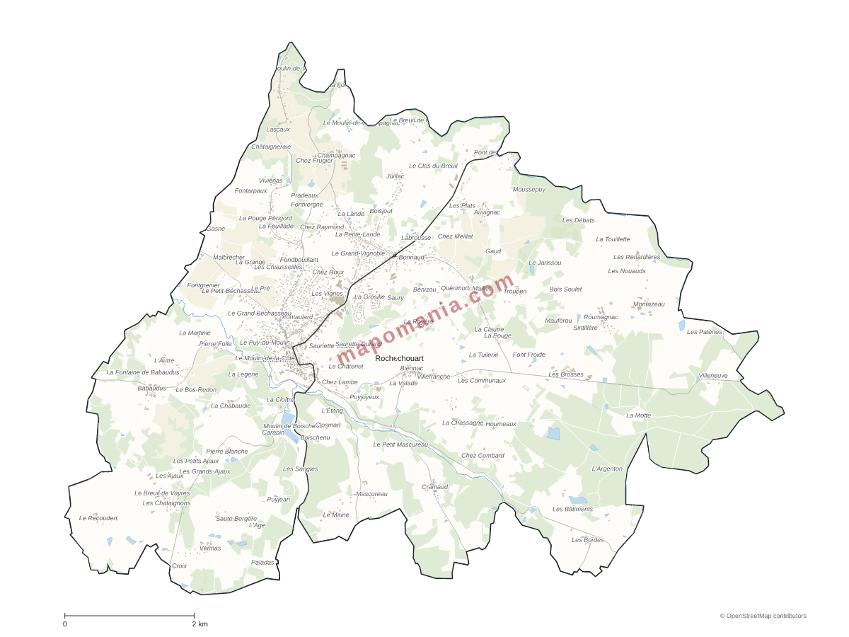 Carte de Rochechouart à personnaliser