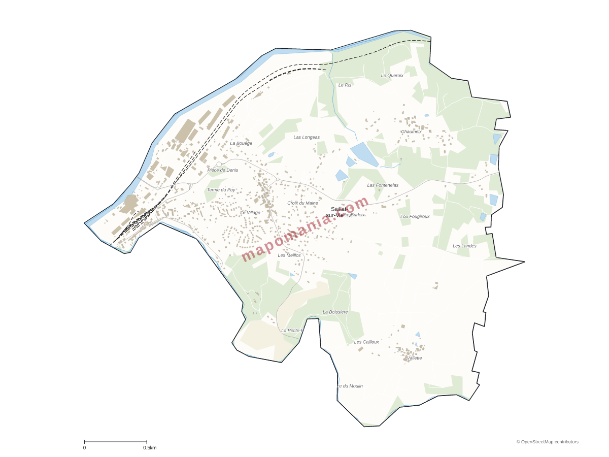 Carte de Saillat-sur-Vienne à personnaliser