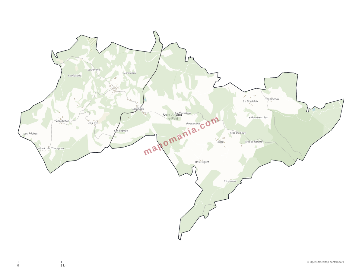 Carte de Saint-Amand-le-Petit à personnaliser
