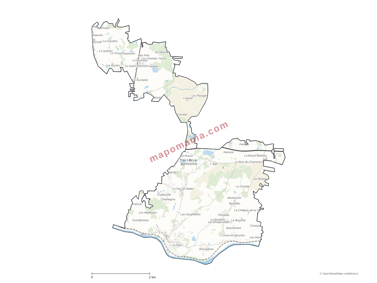 Carte de Saint-Brice-sur-Vienne à personnaliser