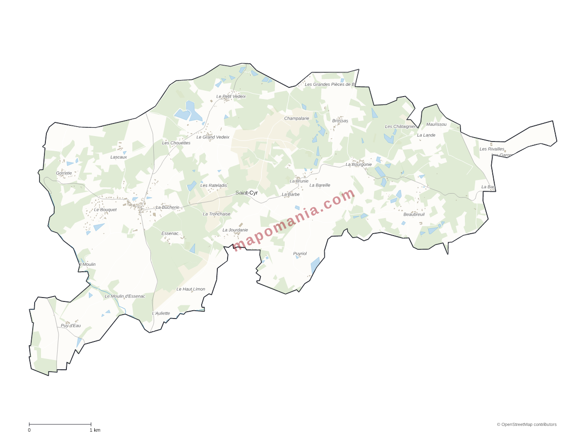 Carte de Saint-Cyr à personnaliser