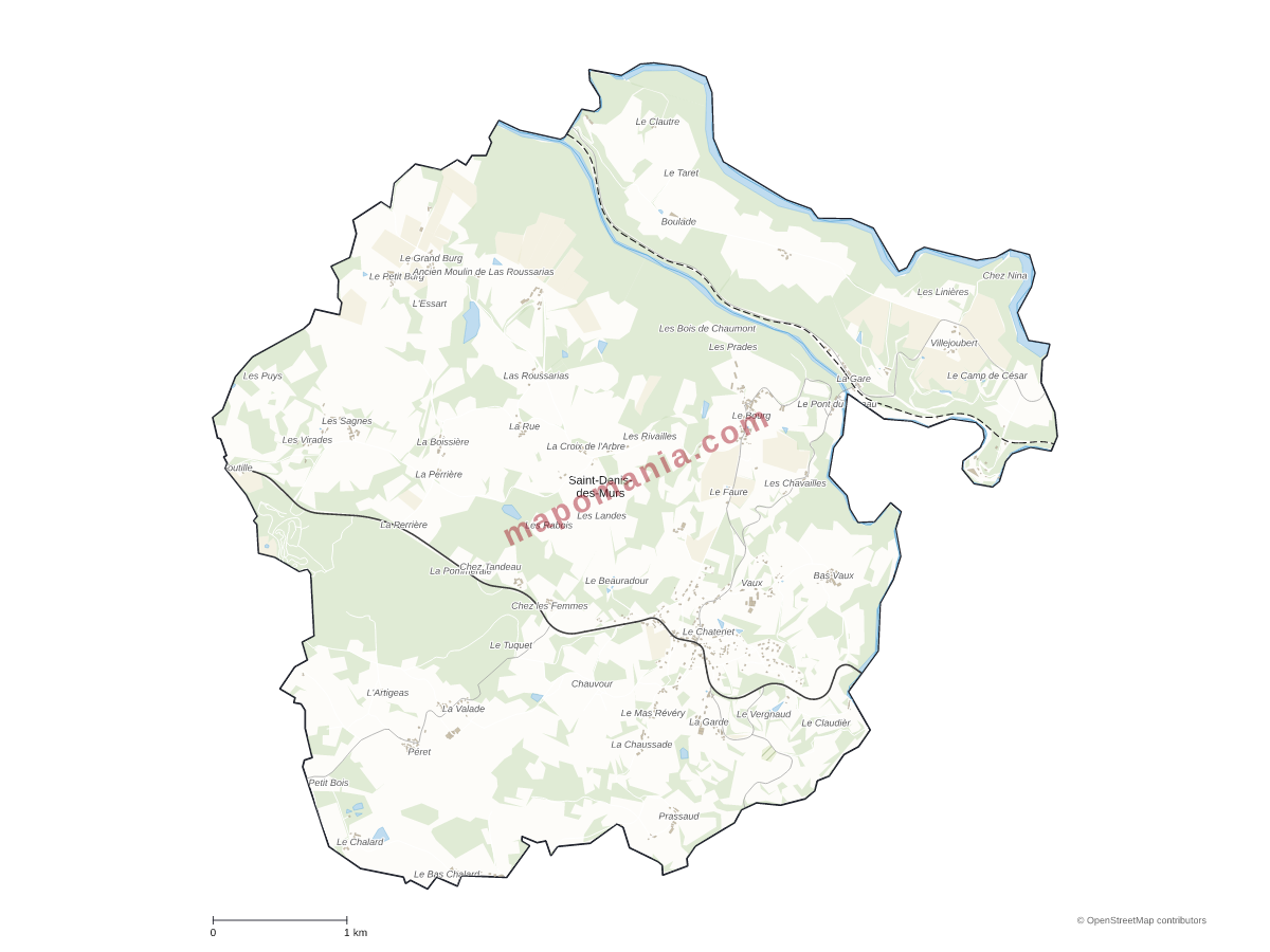 Carte de Saint-Denis-des-Murs à personnaliser