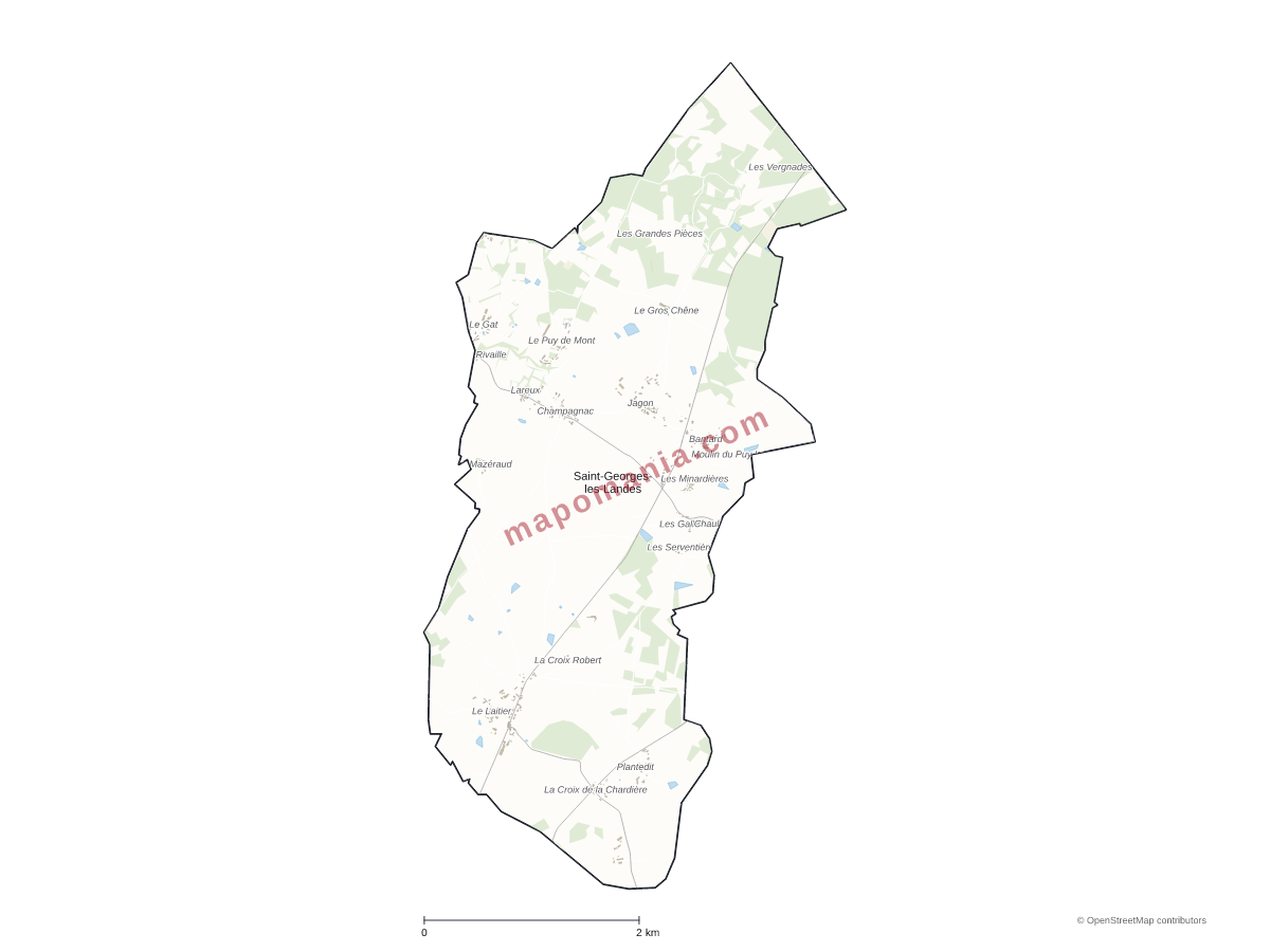Carte de Saint-Georges-les-Landes à personnaliser