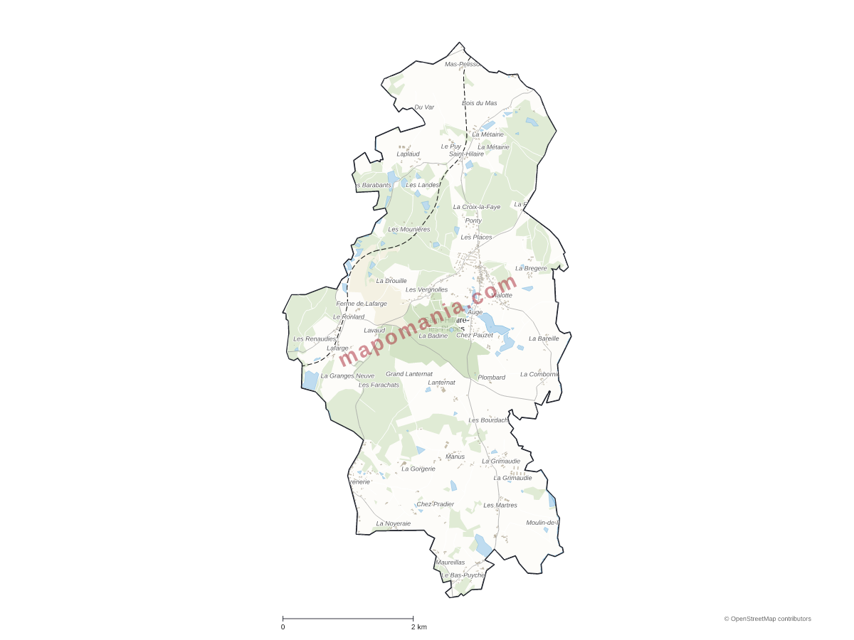 Carte de Saint-Hilaire-les-Places à personnaliser