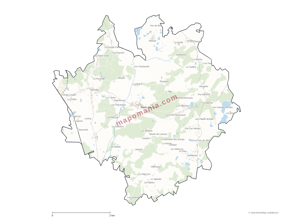 Carte de Saint-Jouvent à personnaliser