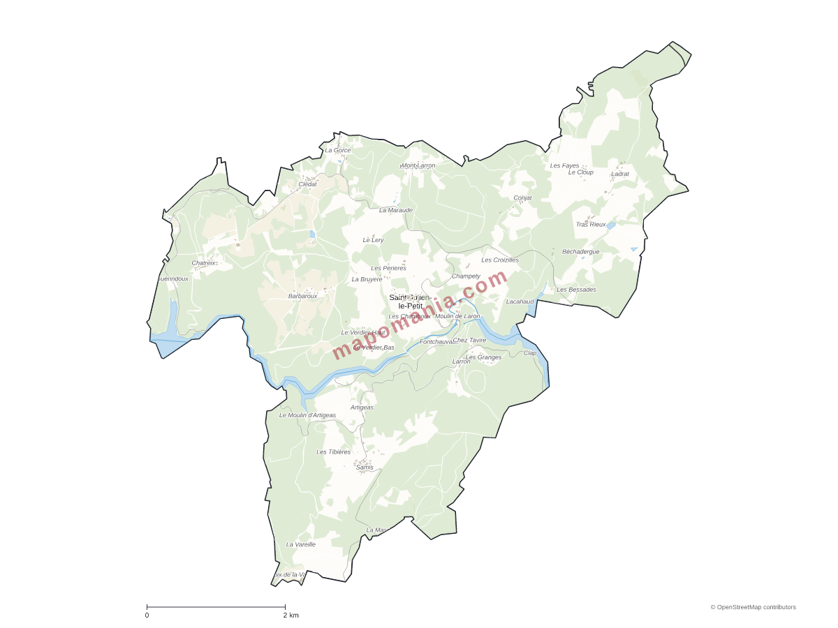 Carte de Saint-Julien-le-Petit à personnaliser