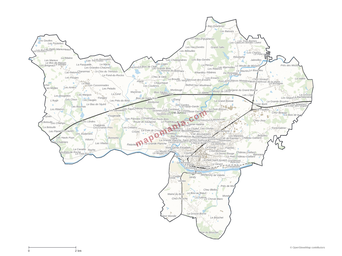 Carte de Saint-Junien à personnaliser