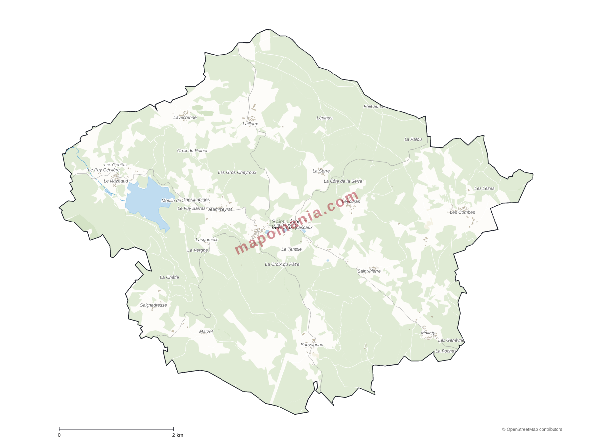 Carte de Saint-Léger-la-Montagne à personnaliser