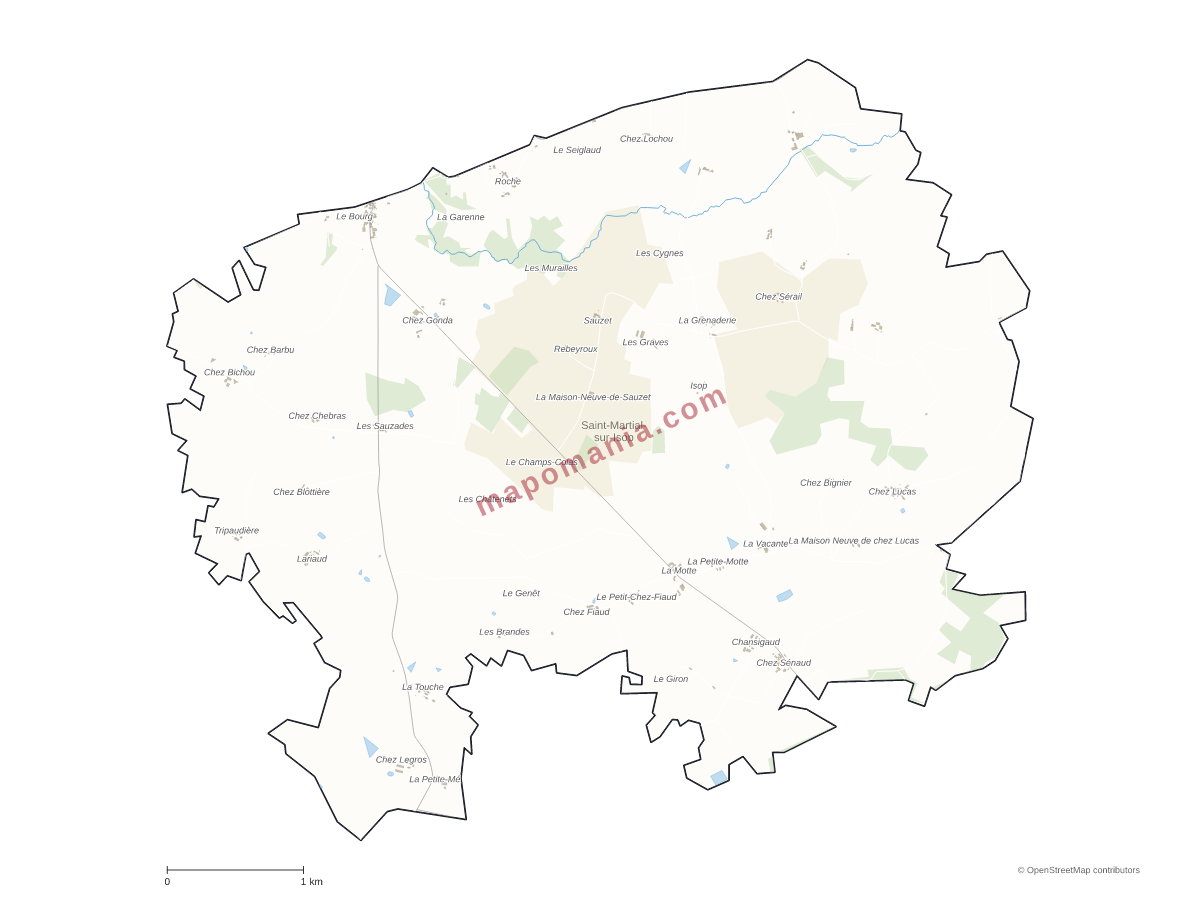 Carte de Saint-Martial-sur-Isop à personnaliser