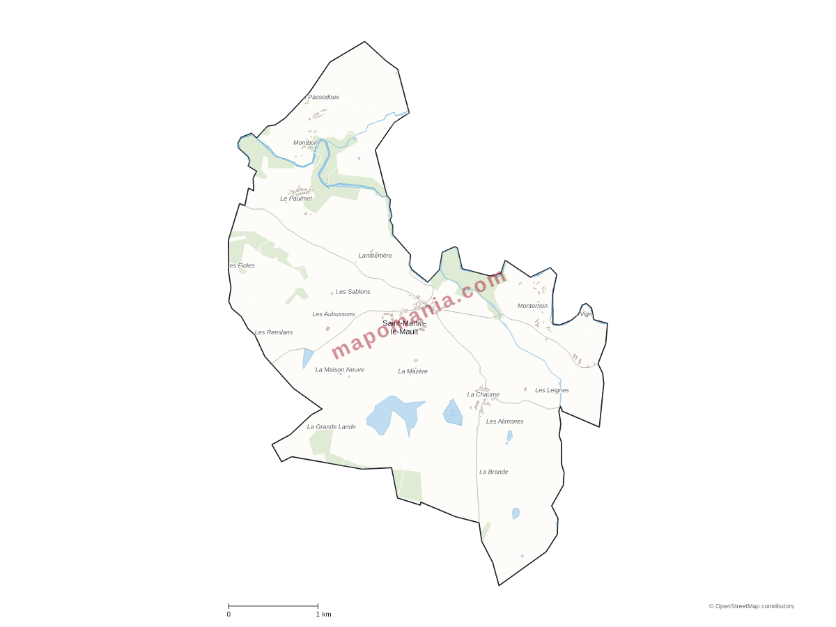 Carte de Saint-Martin-le-Mault à personnaliser
