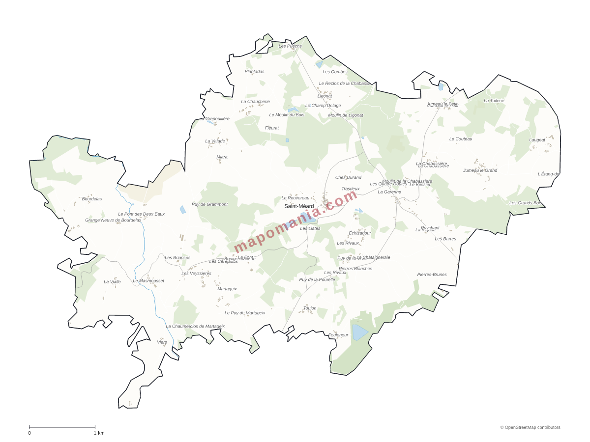 Carte de Saint-Méard à personnaliser