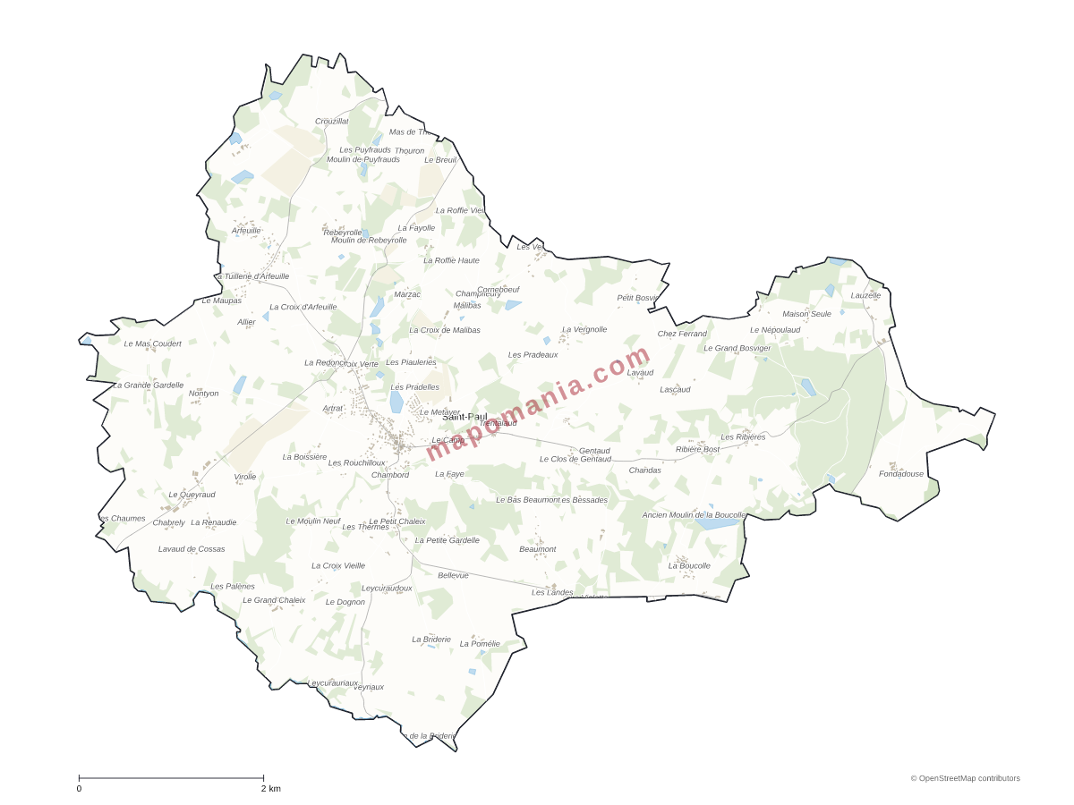 Carte de Saint-Paul à personnaliser