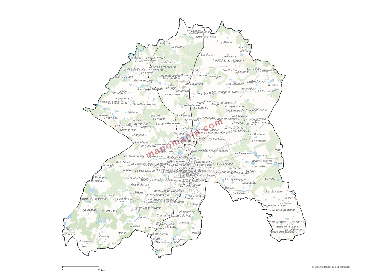 Carte de Saint-Yrieix-la-Perche à personnaliser