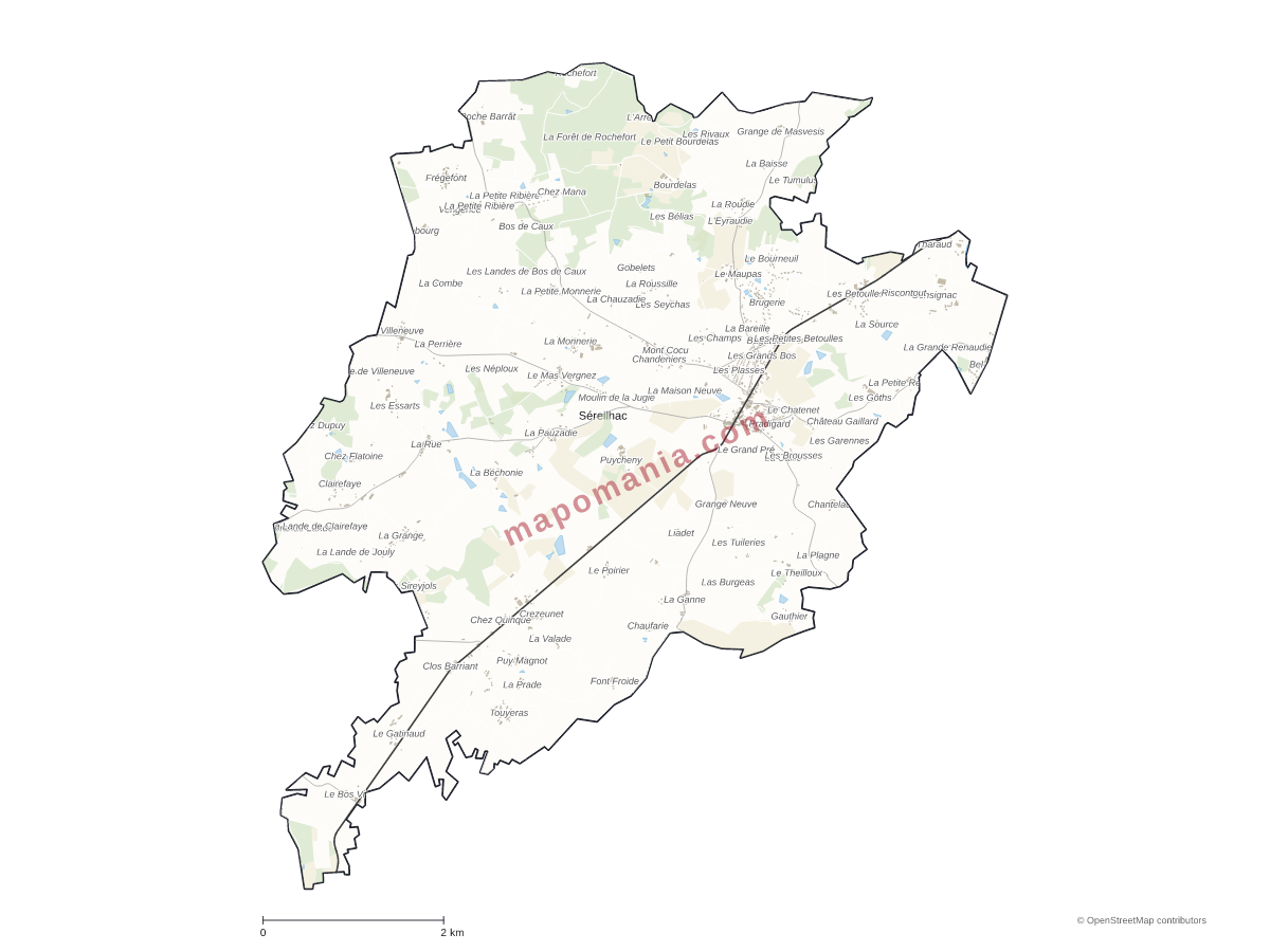 Carte de Séreilhac à personnaliser