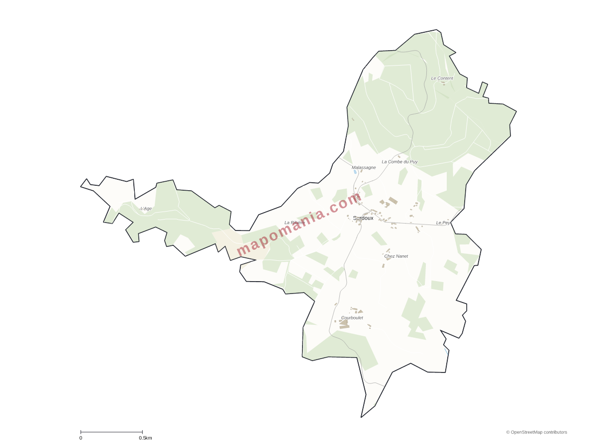 Carte de Surdoux à personnaliser