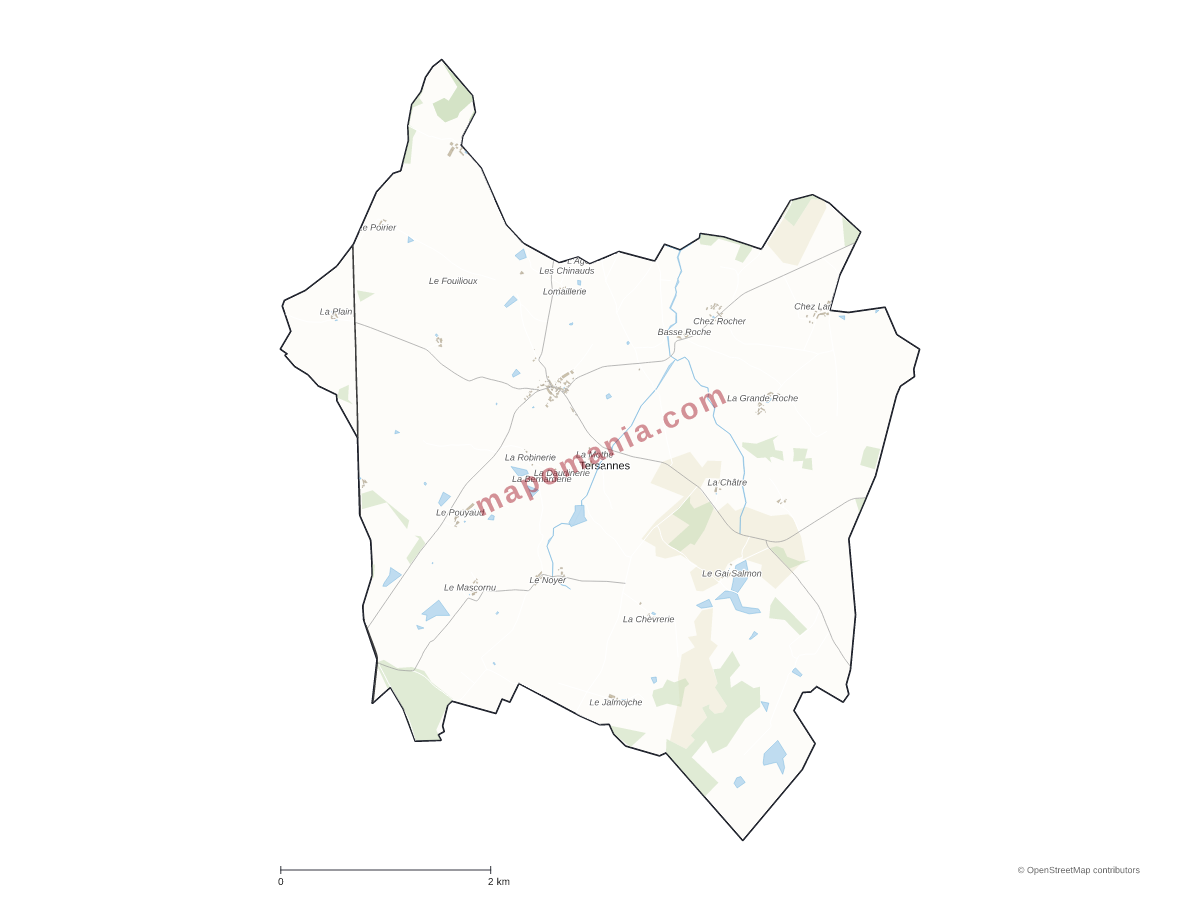 Carte de Tersannes à personnaliser