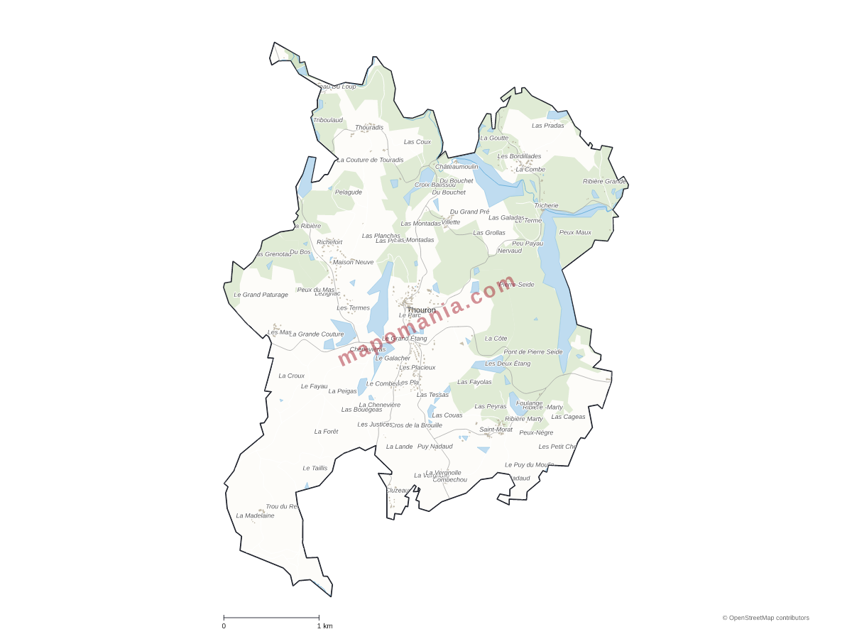 Carte de Thouron à personnaliser