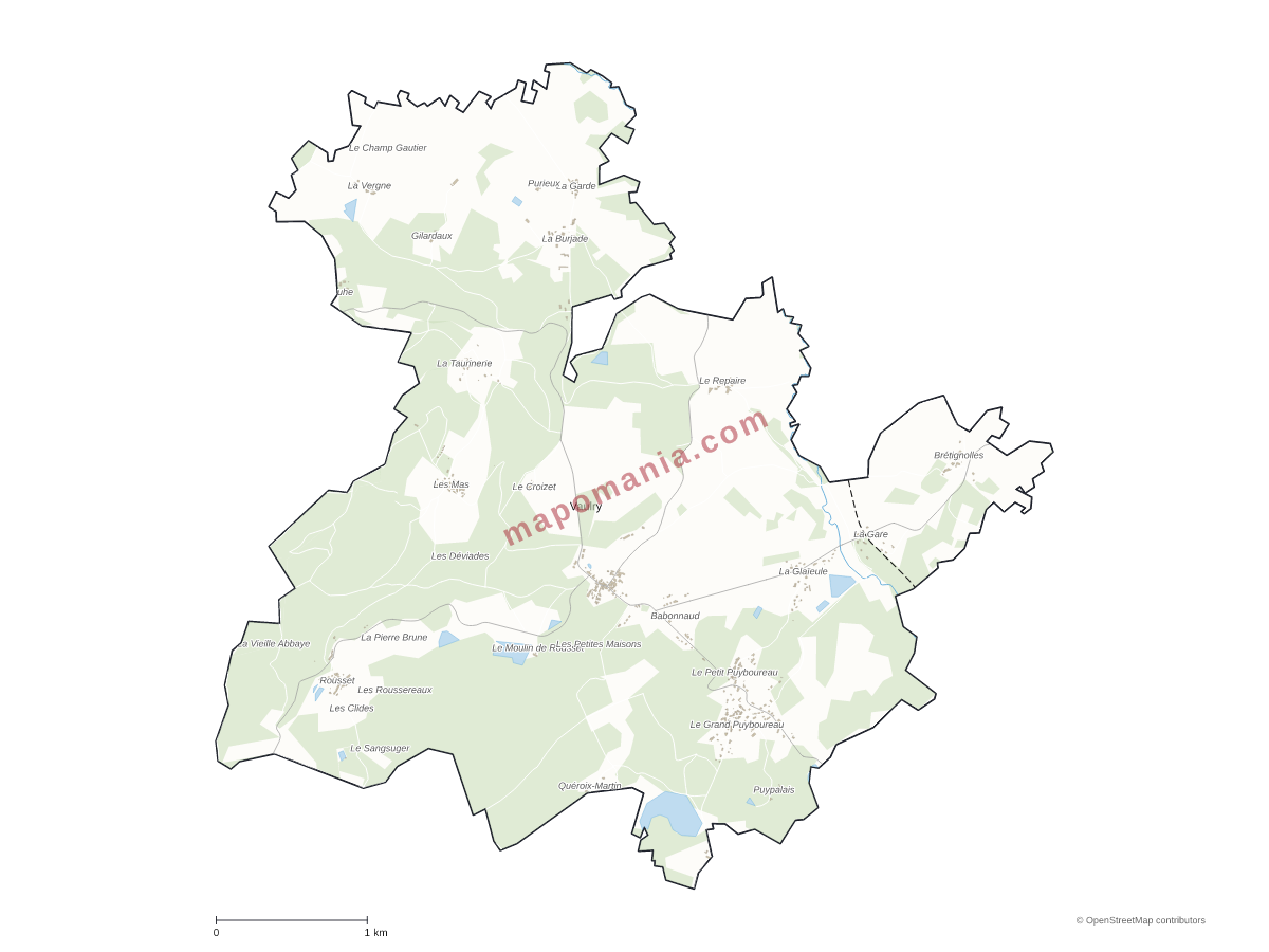 Carte de Vaulry à personnaliser