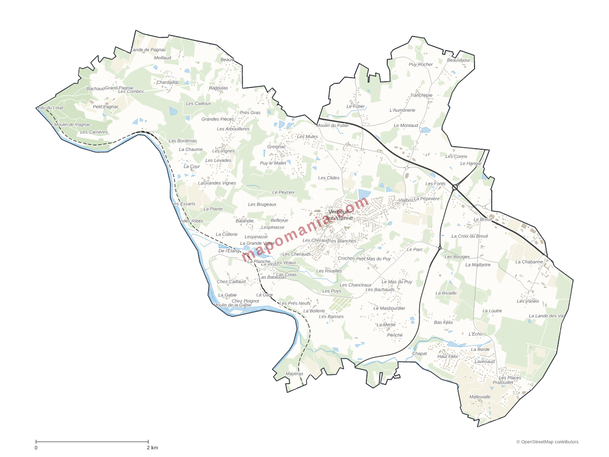 Carte de Verneuil-sur-Vienne à personnaliser