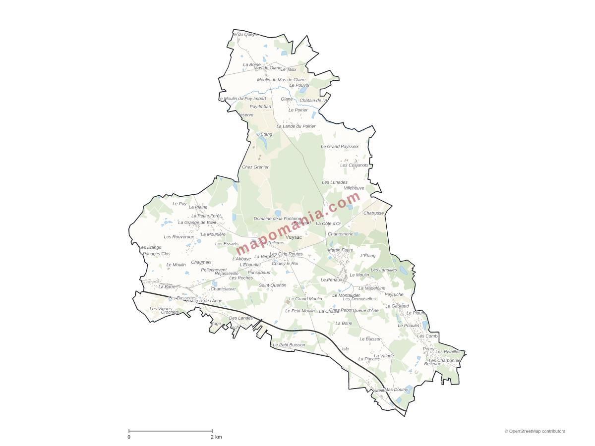 Carte de Veyrac à personnaliser