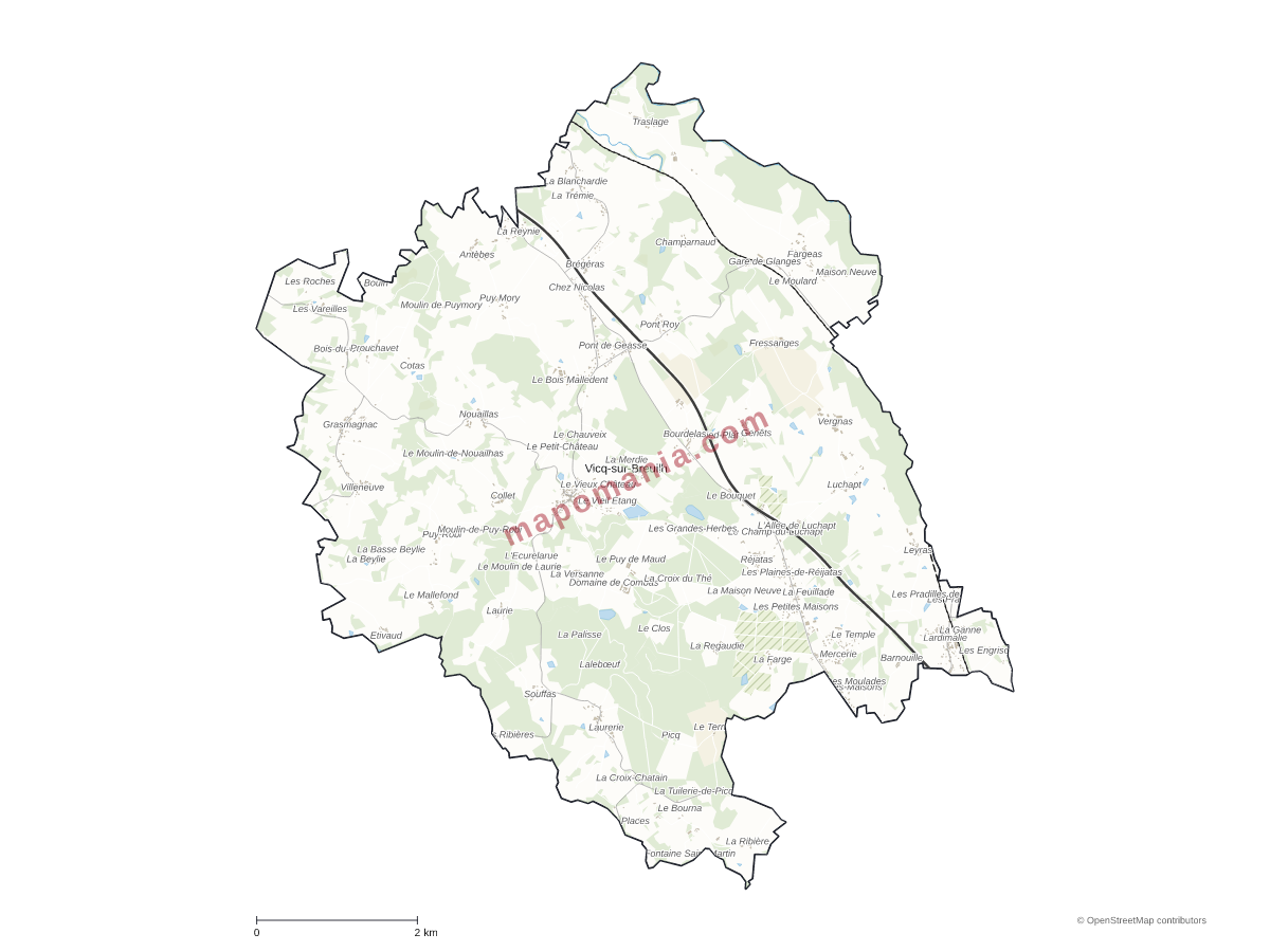 Carte de Vicq-sur-Breuilh à personnaliser