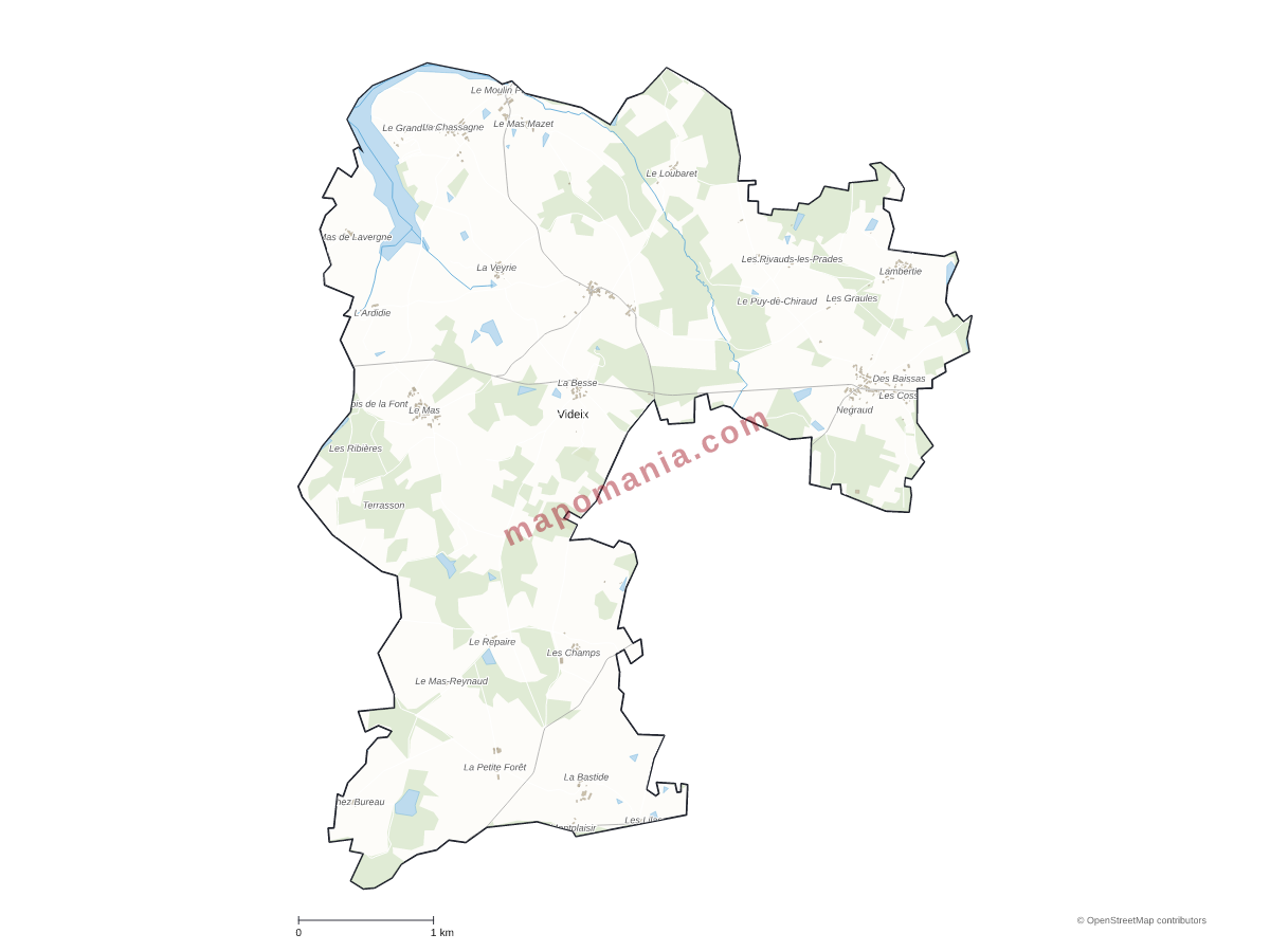 Carte de Videix à personnaliser