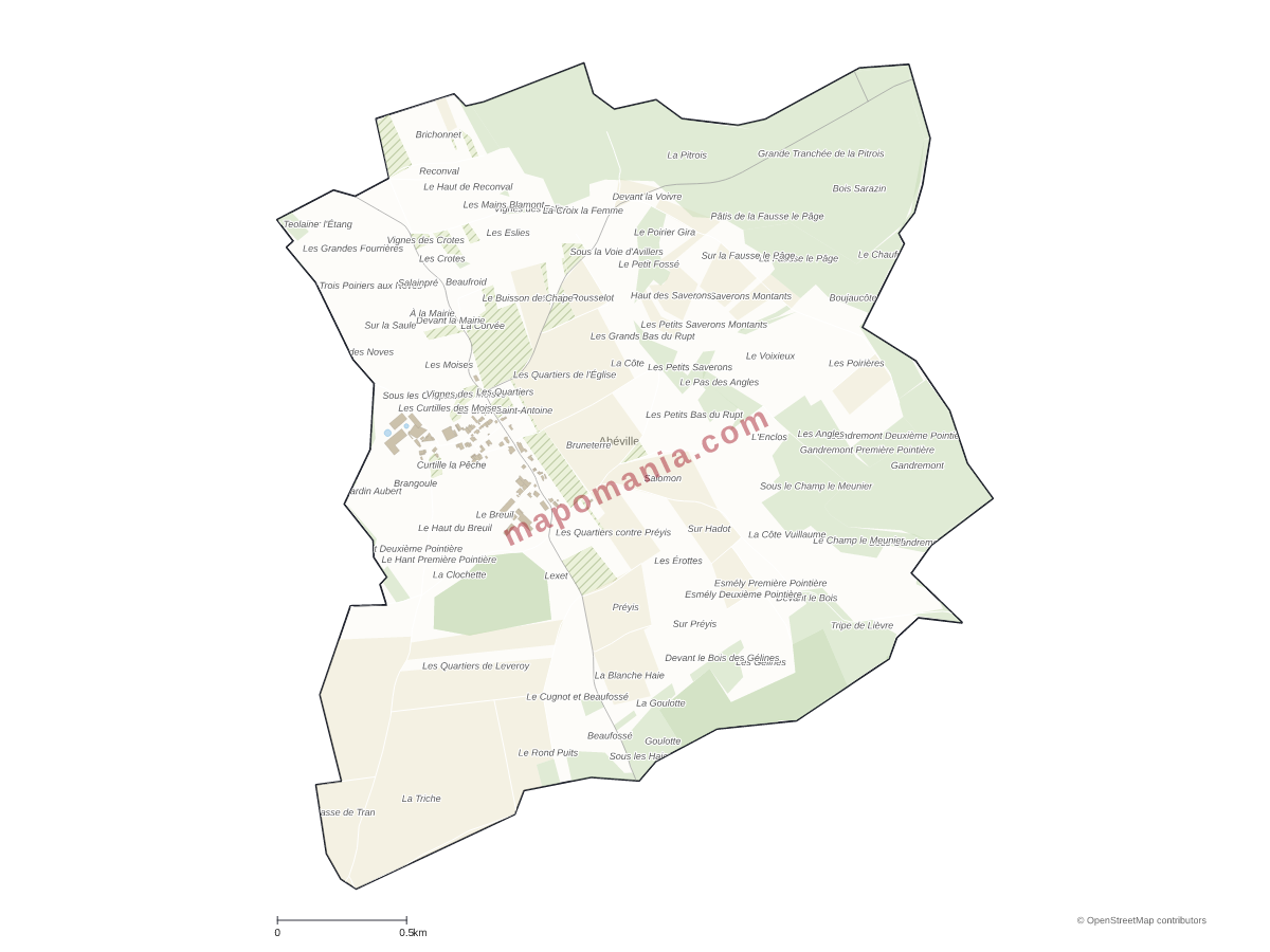 Carte de Ahéville à personnaliser