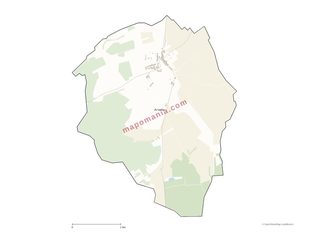 Carte de Ainvelle à personnaliser