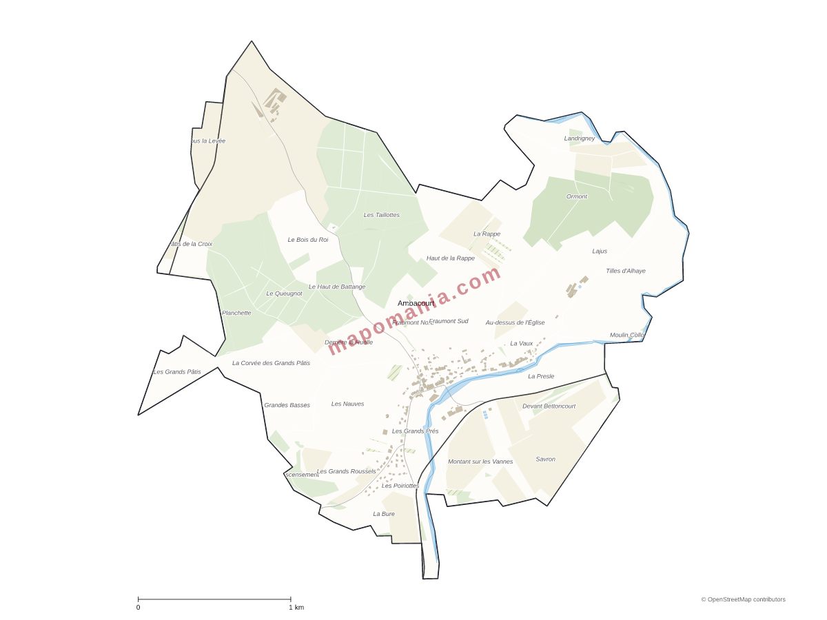Carte de Ambacourt à personnaliser