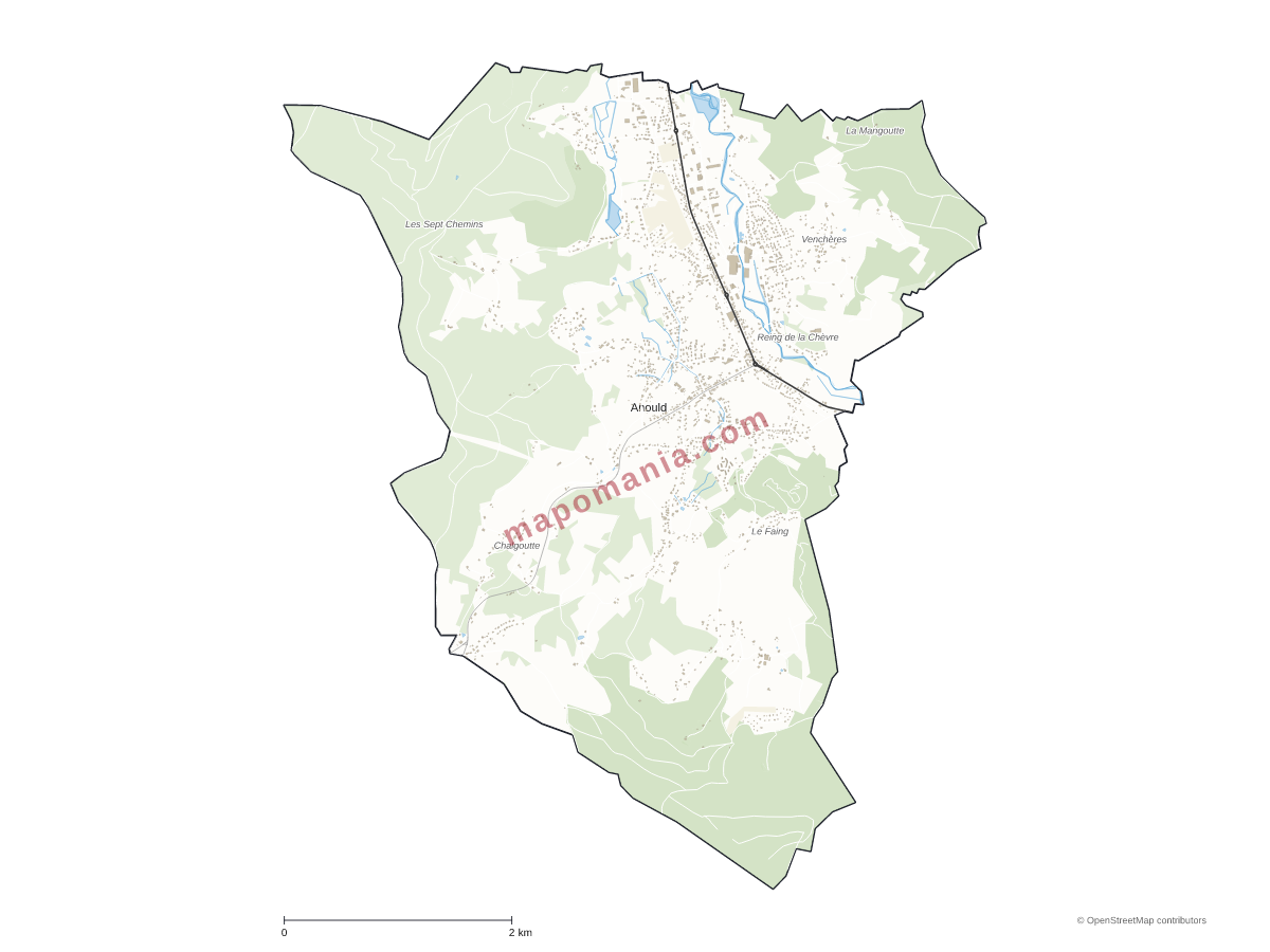 Carte de Anould à personnaliser