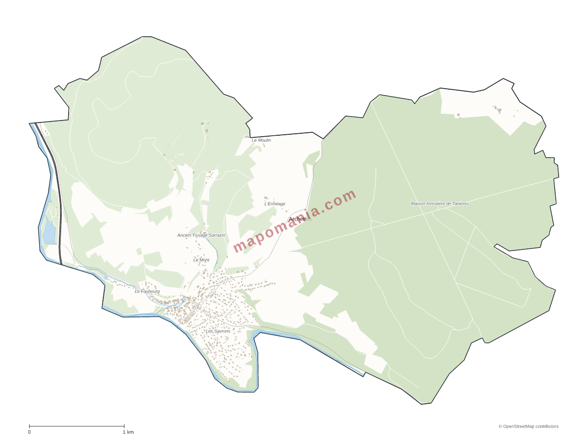 Carte de Archettes à personnaliser