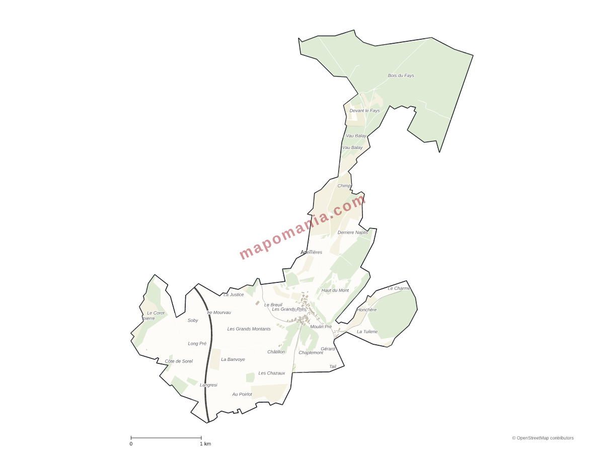 Carte de Aroffe à personnaliser