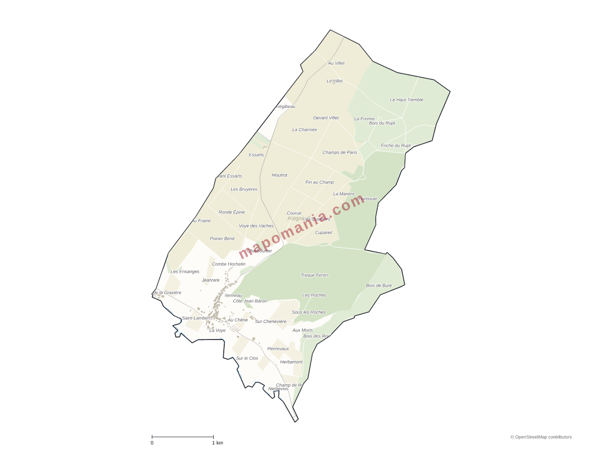 Carte de Attignéville à personnaliser