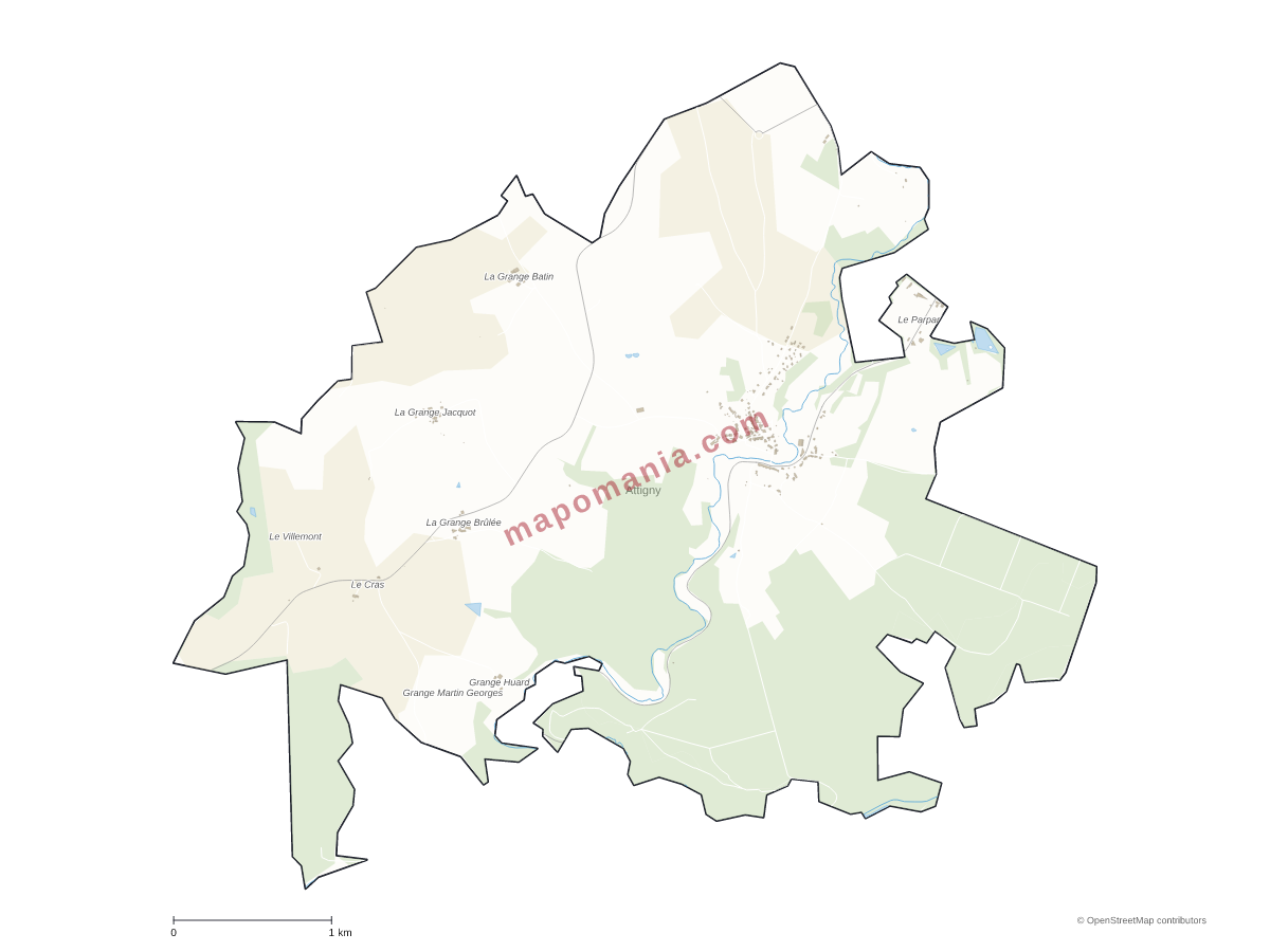 Carte de Attigny à personnaliser